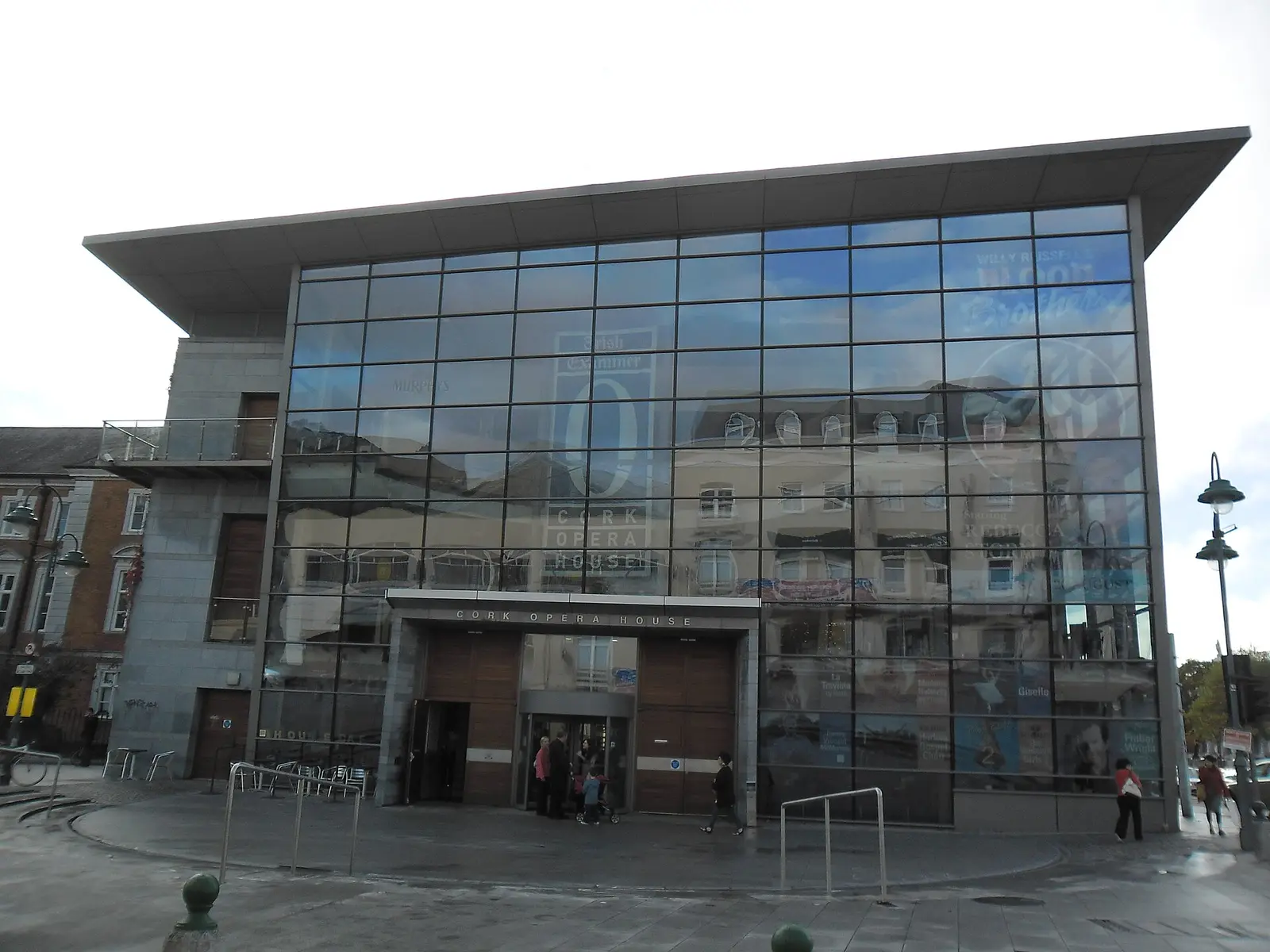 The glass-fronted entrance of Cork Opera House on Emmet Place