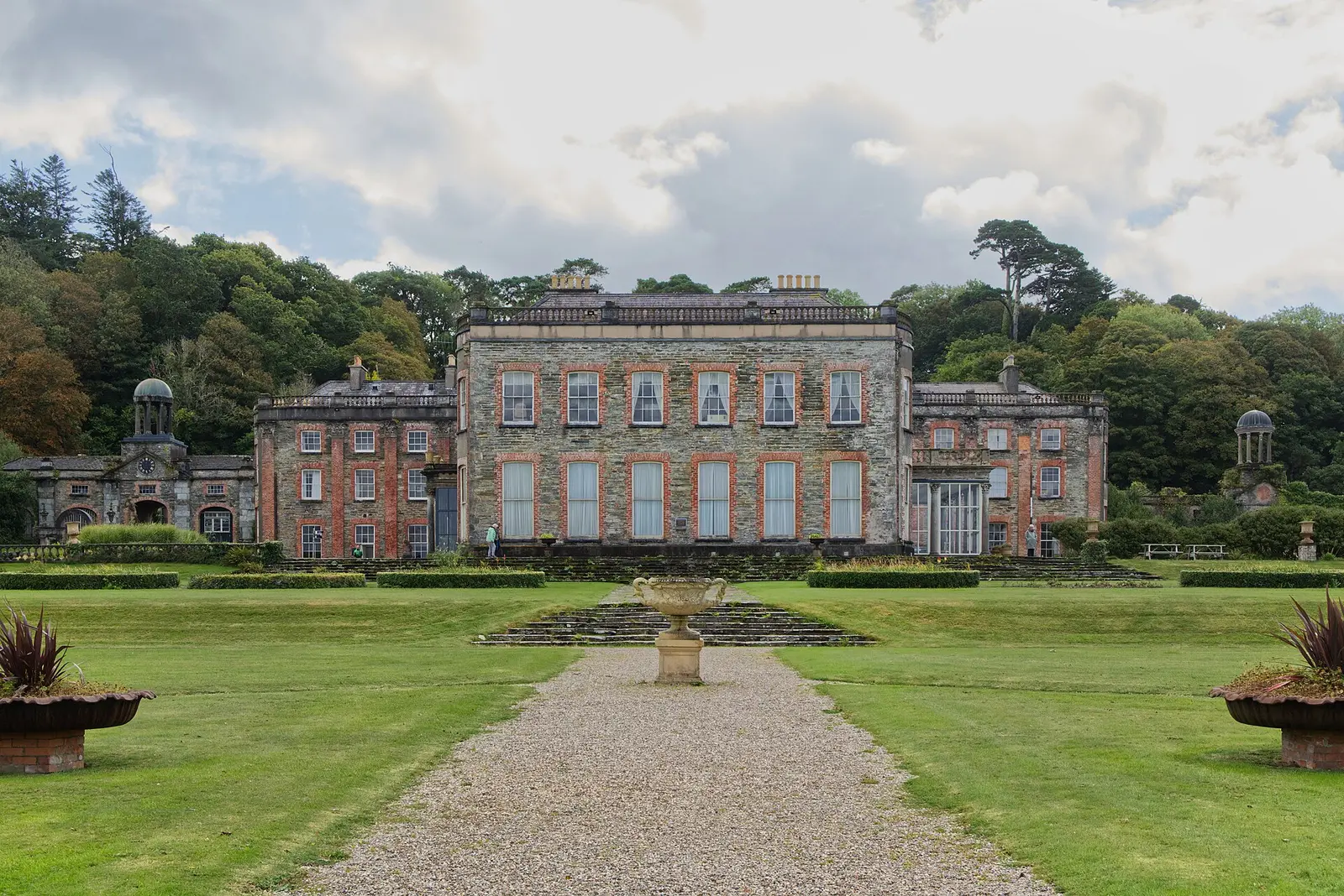 Bantry House seen across its lawn and gravel path in West Cork